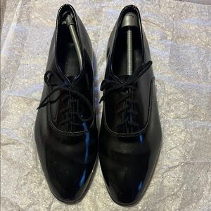 Black Man made Oxford Shoes with Polished Finish
